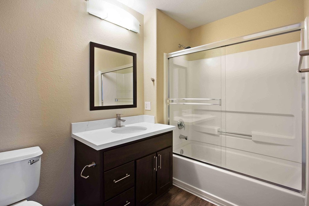Modern bathroom design at Renaissance Apartment Homes, Santa Rosa California
