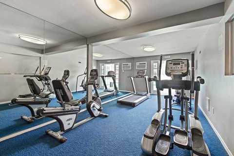 Health and fitness center at Twenty 2 Eleven Apartment Homes, Canoga Park, California