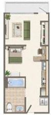 Jr. 1 Bedroom E Floor Plan Jr. 1 Bedroom E Floor Plan at NMS 1539 Fourth, Santa Monica, CA