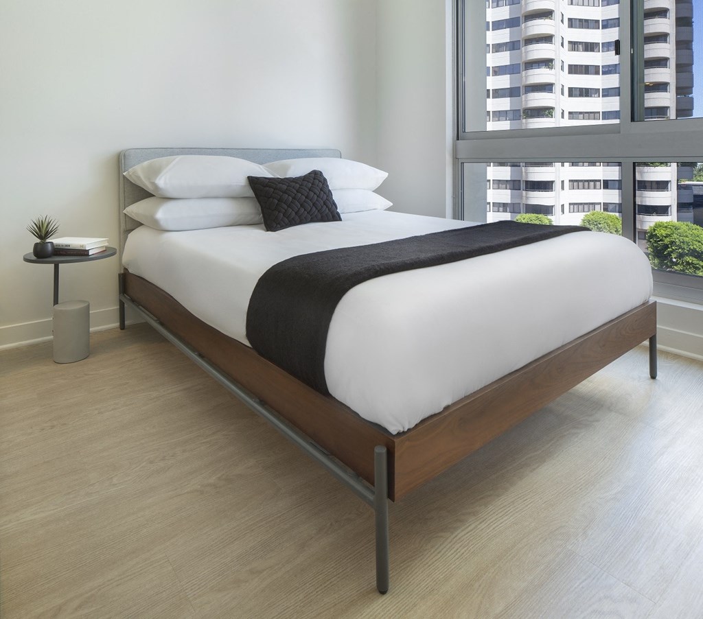 Furnished Westwood Apartments mysuite at Wilshire Margot Co Living Master Suite Bedroom