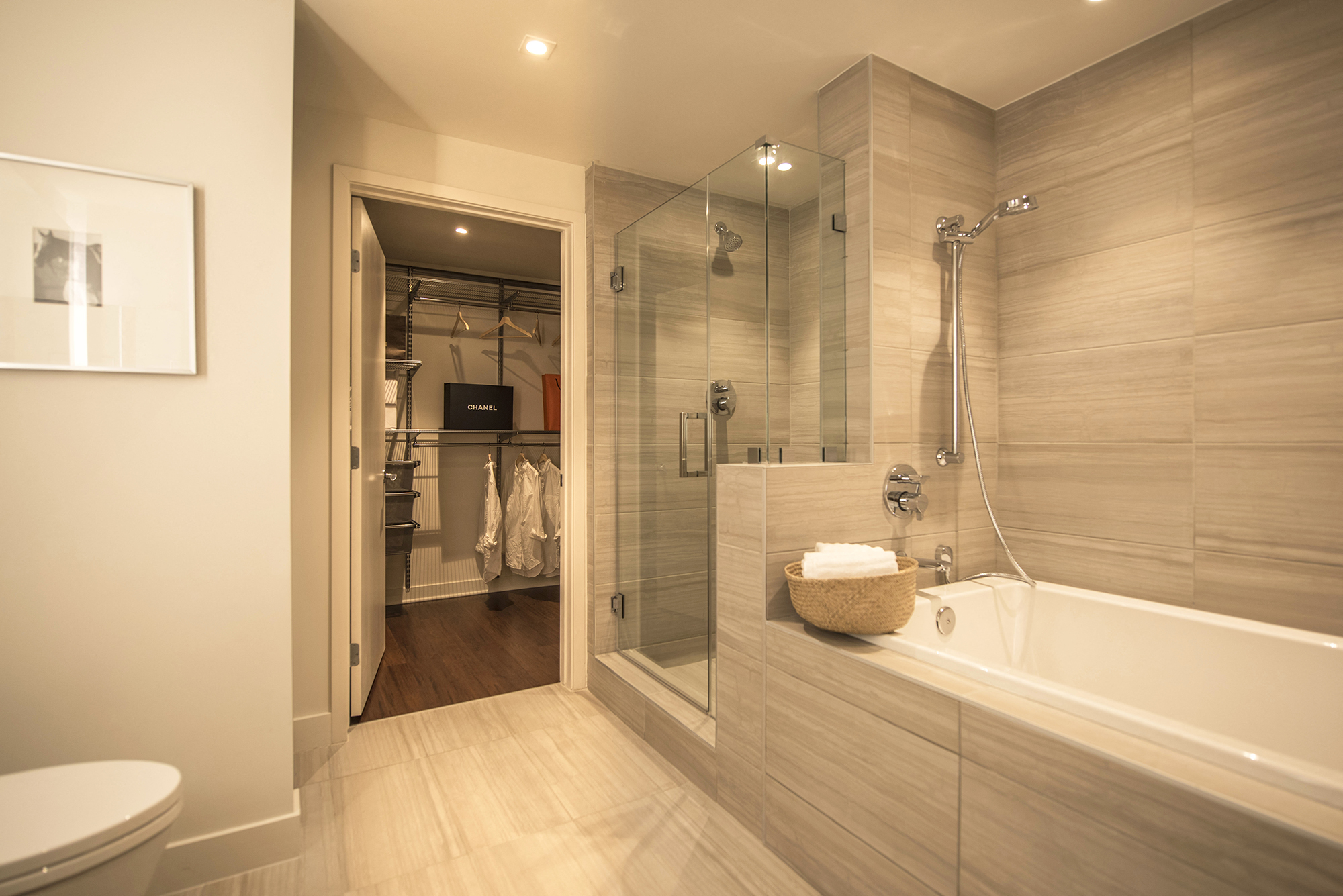 Westwood luxury apartments NMS Wilshire Margot Master bathroom and Closet