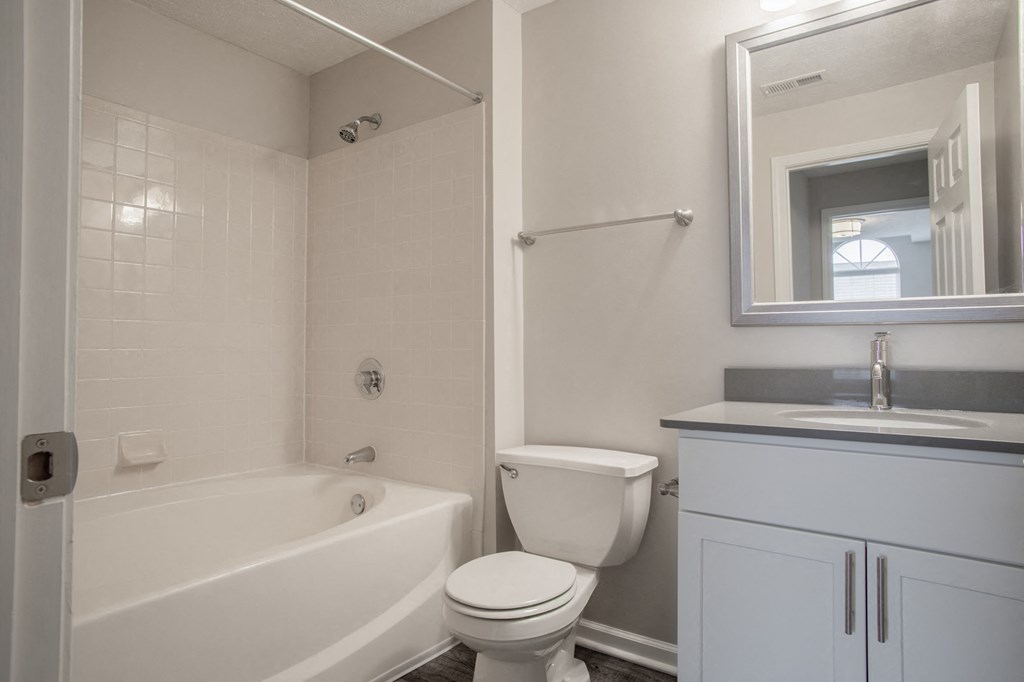 Garden Tub, Framed Mirror, All New Vanity and Lights