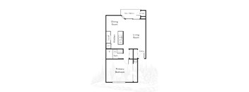 a floor plan of a living room and a dining room