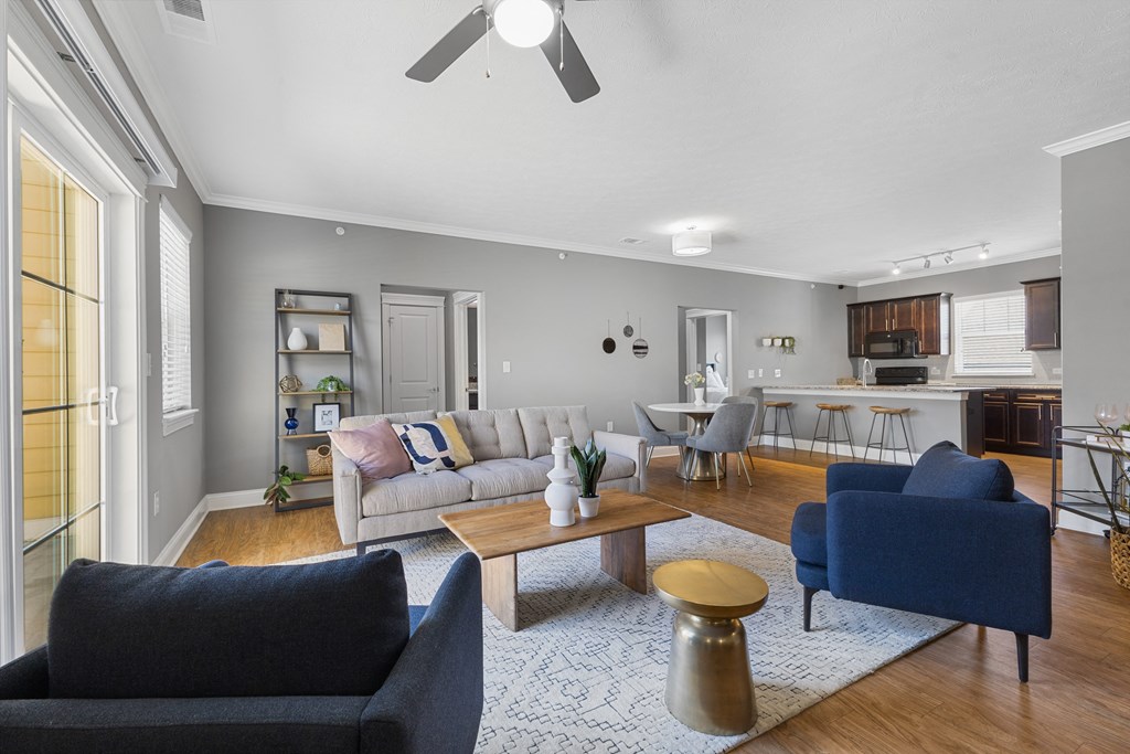 Large Living Room in the two Bedroom Model