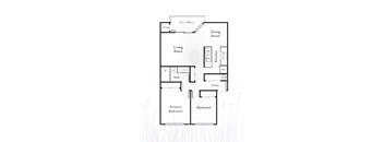 a floor plan of an apartment with a bedroom and living room