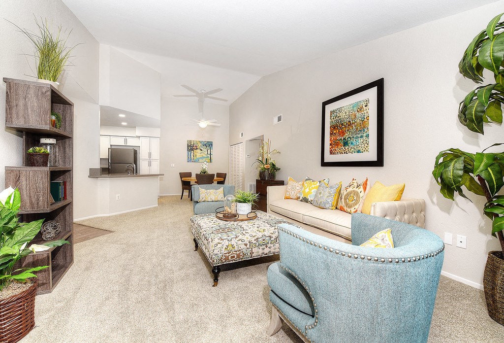 Living room of 2 bedroom apartment at Bella Vista, California