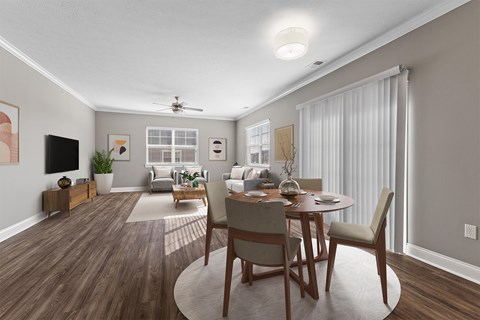 Dining Room and Living Room at Sunrise on the Monon, Carmel, IN