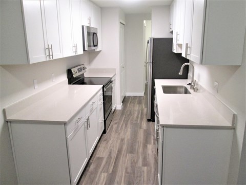 Willow One Bedroom One Bath Kitchen at Cedar Heights, Washington, 98034