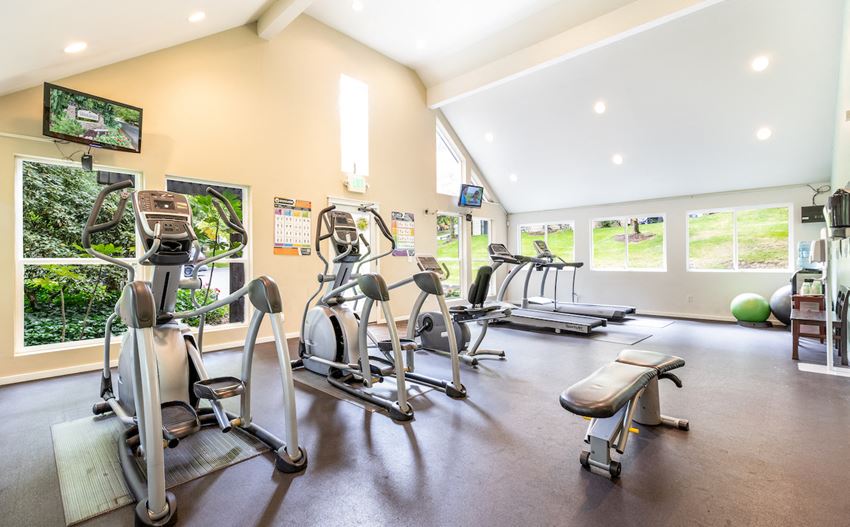 Fitness Center with Free Weights Fitness with Free Weights at Cedar Heights, Kirkland, WA - Photo Gallery