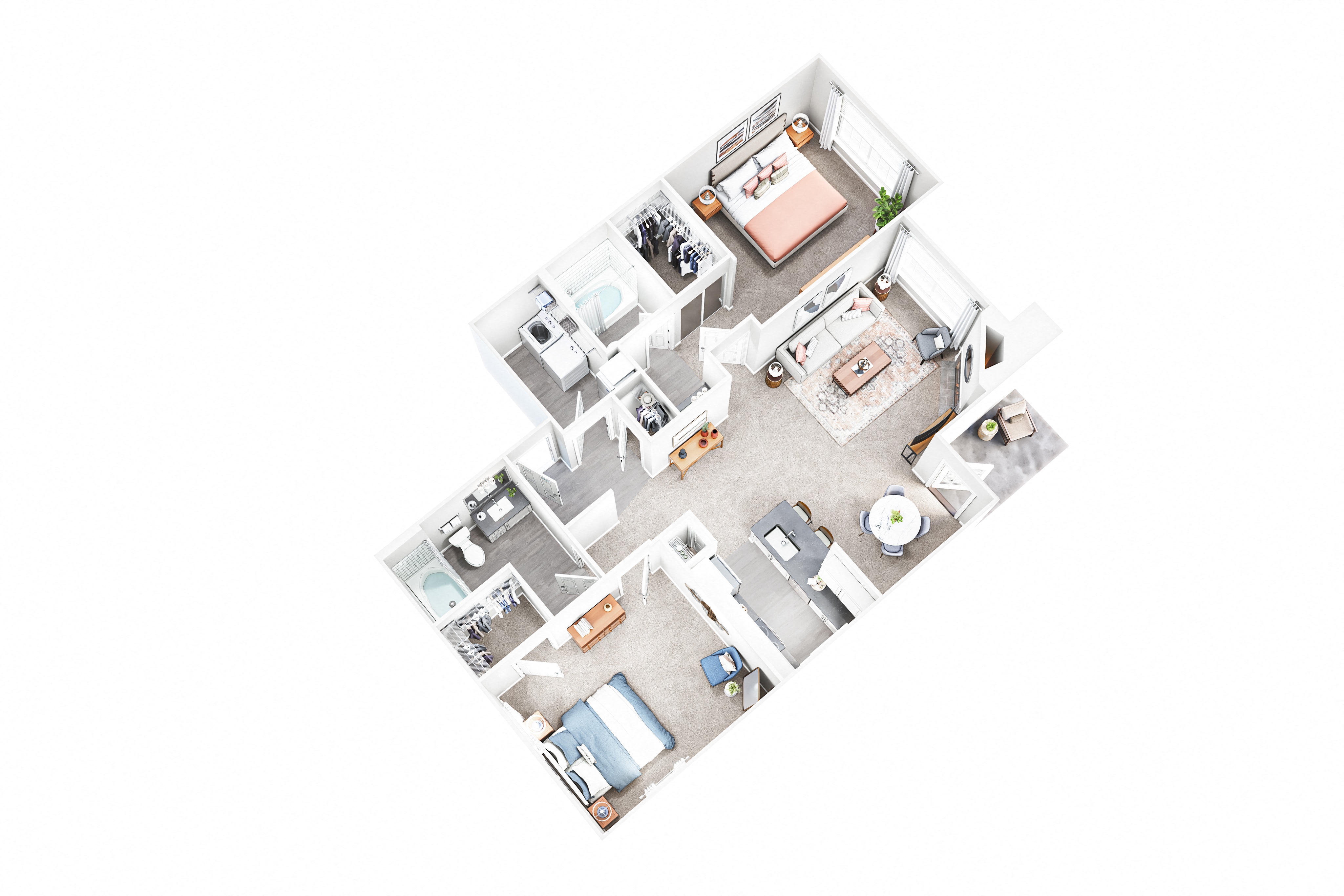 Large 2Bedrooms Floor Plan at Sand Creek Woods Apartments, Fishers