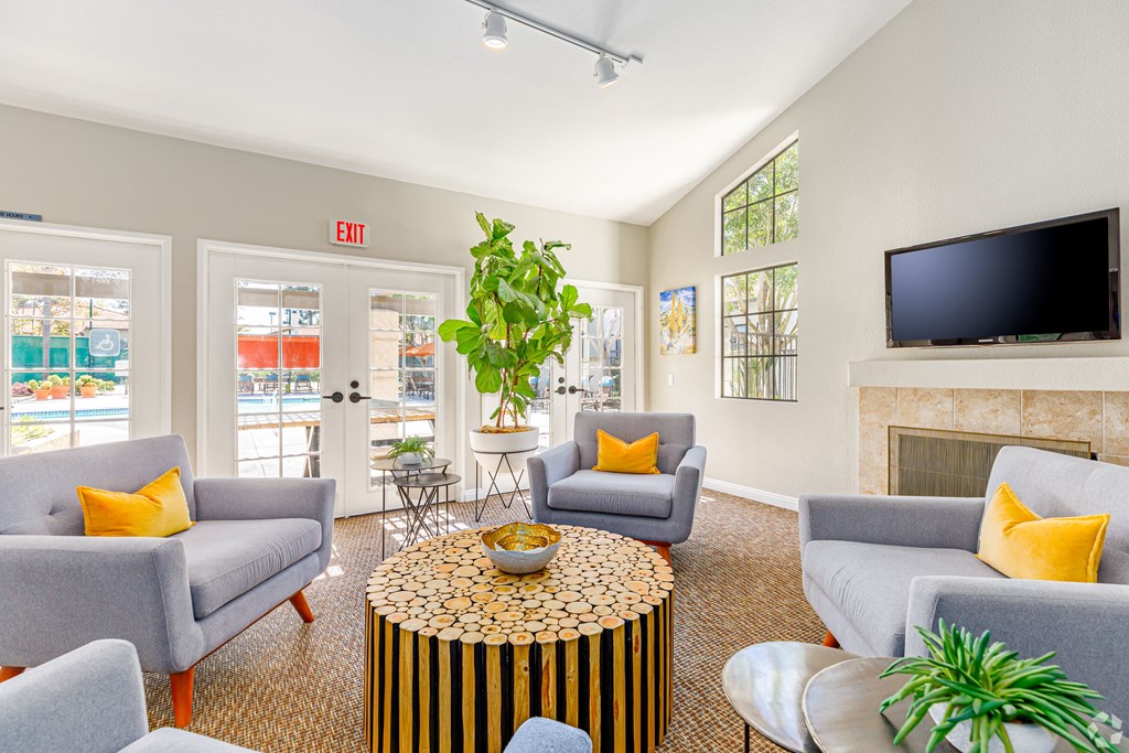 Clubhouse looks over pool area at La Serena, San Diego, CA