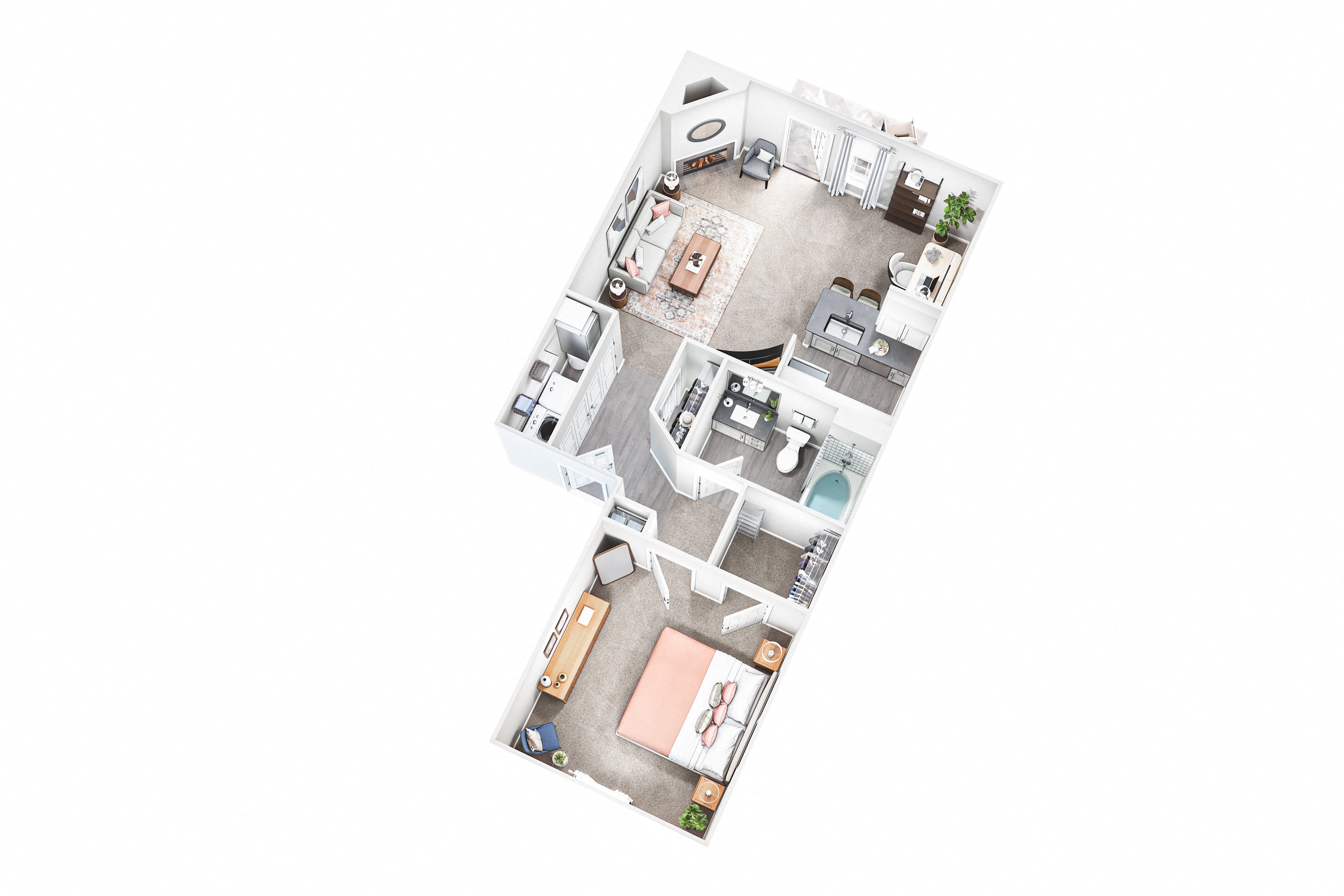 Largest 1Bedroom Floor Plan at Sand Creek Woods Apartments, Fishers, IN