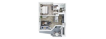 1 Bedroom 1 Bath Plan A at Bella Vista, Mission Viejo