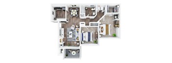 2 Bedroom 1 Bath Floor Plan at Club Pacifica, Benicia, CA 94510