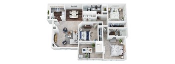 C2 floorplan at San Moritz Apartments, Las Vegas, NV