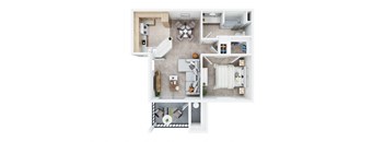 One Bedroom One Bath Floor Plan