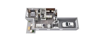 1st Floor, 1 Car Garage, 1 Bedroom, Private Patio