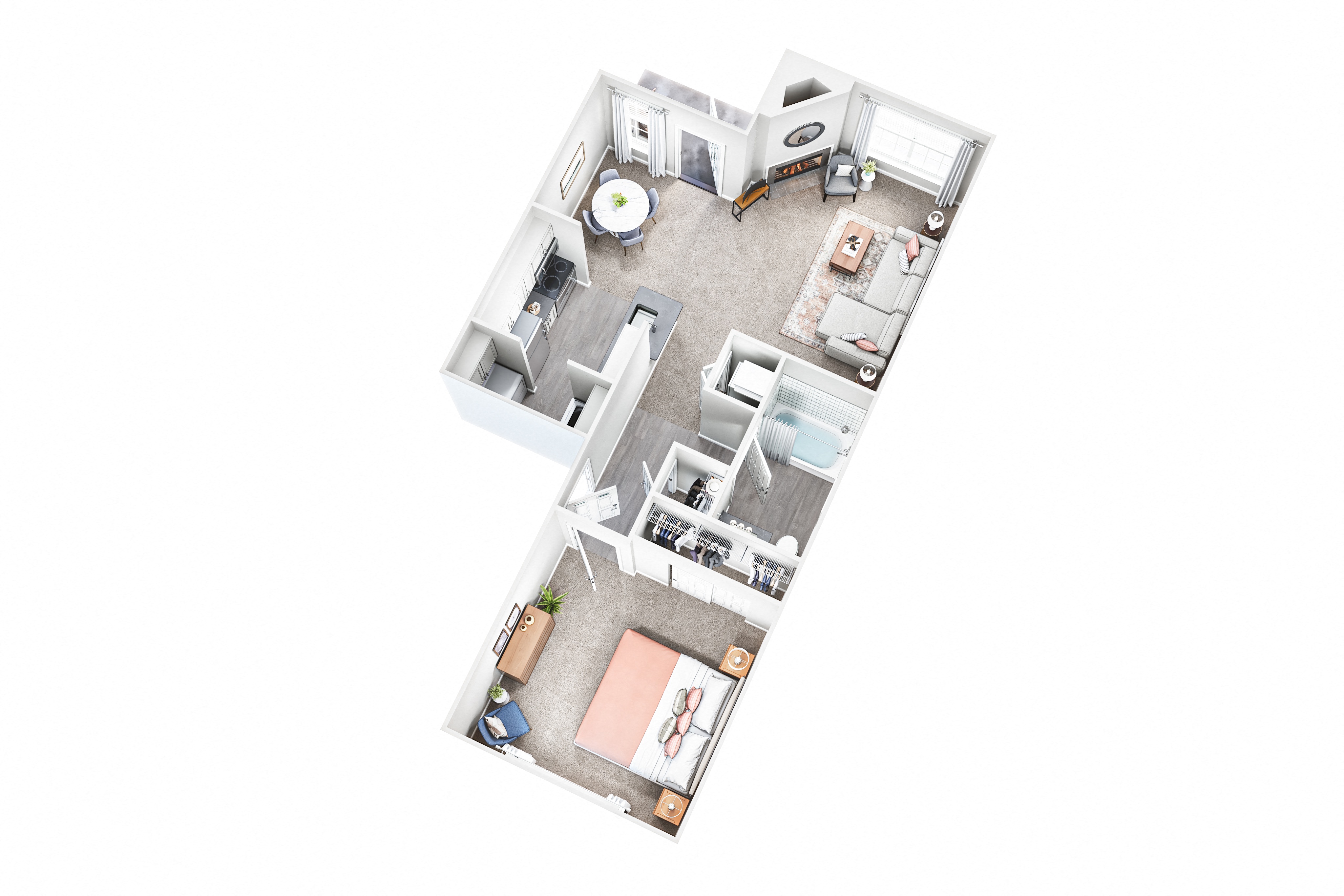 Spacious 1Bedroom Floor Plan at Sand Creek Woods Apartments, Fishers, IN, 46037