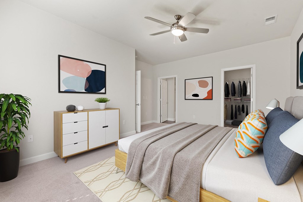 Master Bedroom with Large walk-in Closet and Private Bathroom