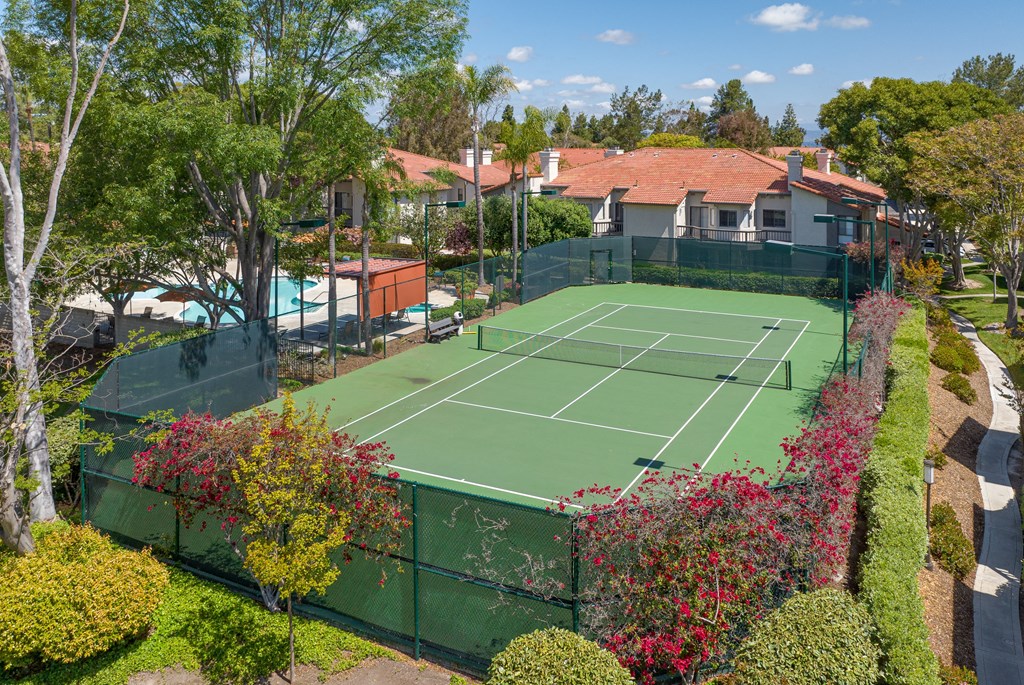 Overhead Tennis Court View at La Serena, San Diego, CA