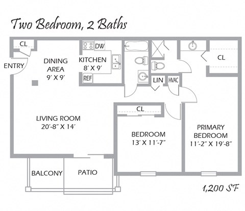 Two Bedroom Two Baths Apartment