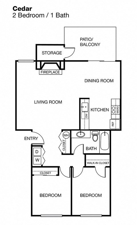 Two Bedrooms One Bath