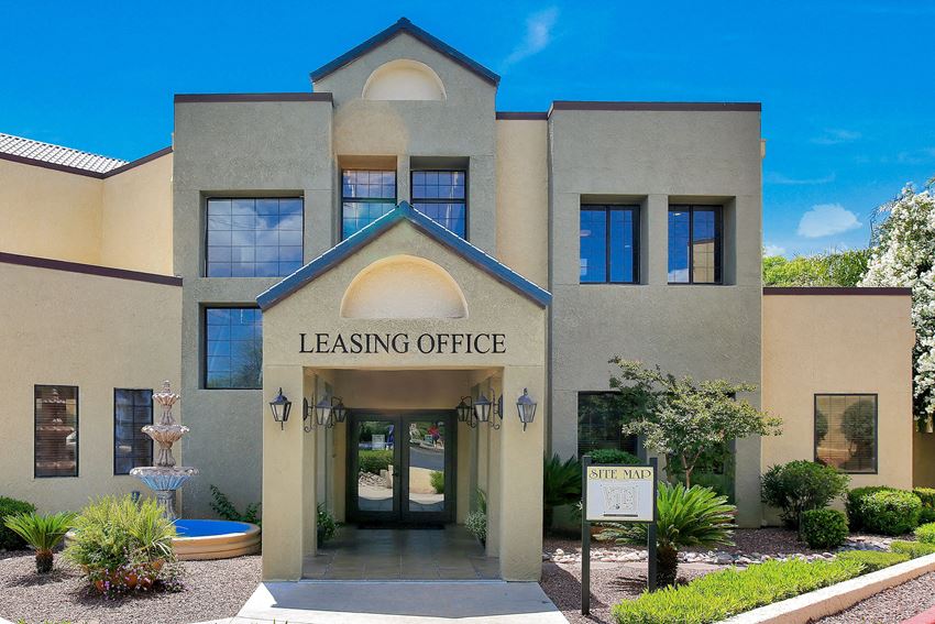 Leasing office walkup at Pavilions at Pantano apartments in Tucson, AZ! - Photo Gallery 1