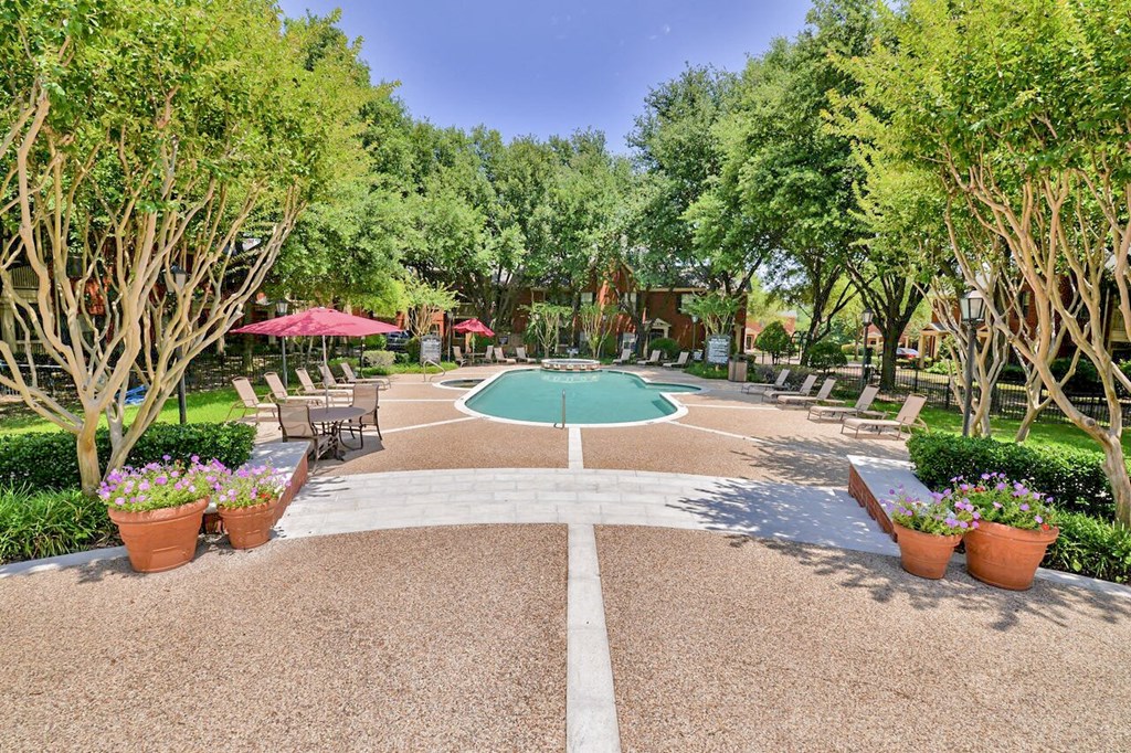 View of resort-style swimming pool at SaddleBrook Apartments, Texas