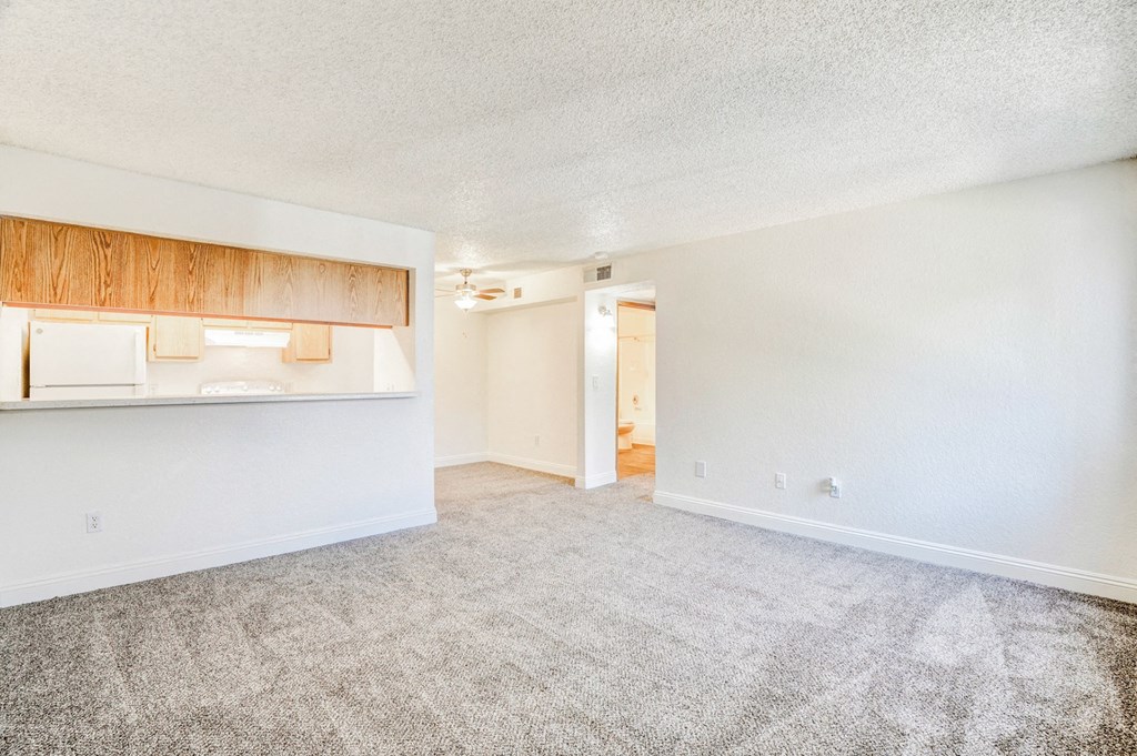 Bright living room with pass through kitchen at Country Club at The Meadows, Las Vegas, NV, Nevada