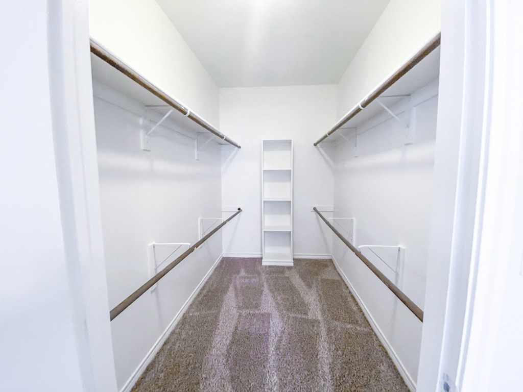 Oversized walk in closet at Tuscany Square, Dallas, TX, 75287