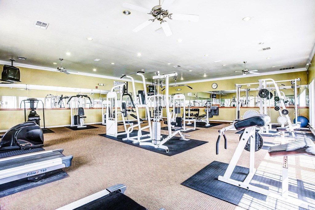 Fitness center with cardio equipment at Tuscany Square, Dallas, TX, 75287