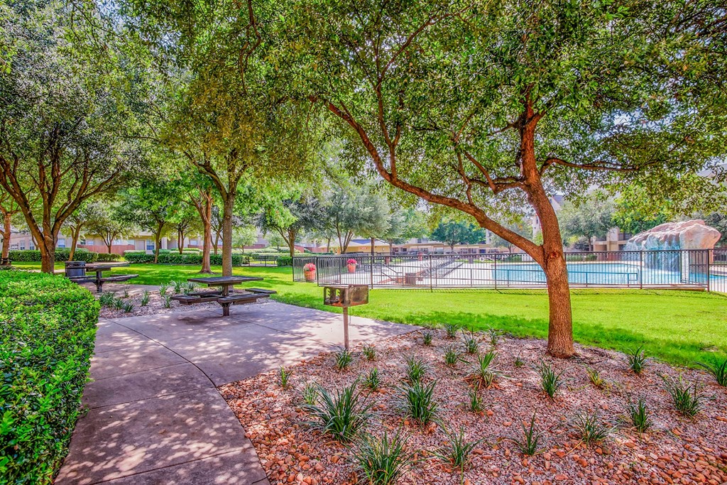 Grilling station and picnic area at Tuscany Square, Dallas, 75287