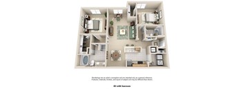 2 bedroom 2 bathroom floor plan Estancia south Tulsa Oklahoma for rent.