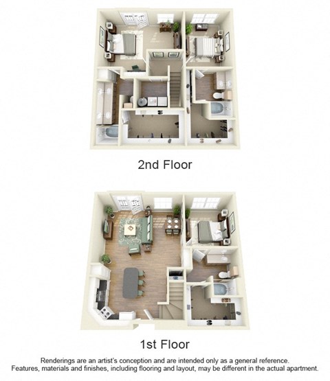 C5 Floor Plan at Villas at Katy Trail Apartments, Texas