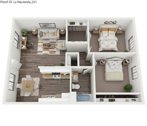 Two Bedroom 1012sqft at La Hacienda Apartment, Tucson, AZ, Arizona
