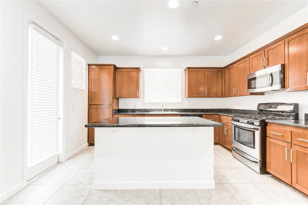 Kitchen view with granite countertop at Croix Townhomes, Henderson