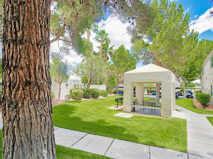 Gazebo with BBQ at Country Club at Valley View Senior Apartments in Las Vegas, NV, For Rent. Now leasing 1 and 2 bedroom apartments. - Photo Gallery 1