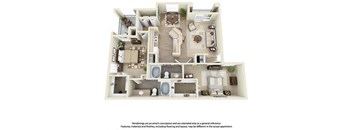 2 Bed x 2 Bath Small