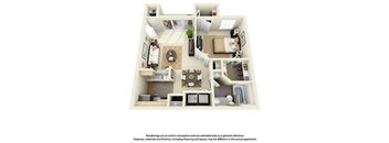 1 Bedroom 1 Bath Plan 1