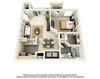 1 Bedroom 1 Bath Plan 1