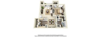 1 Bedroom 1 Bath Plan 2