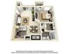 1 Bedroom 1 Bath Plan 4