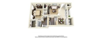 1 Bedroom 1 Bath Plan 5