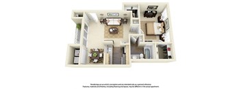 1 Bedroom 1 Bath Plan 6