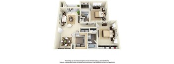 2 Bedroom 2 Bath Plan 1