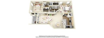 2 Bedroom 2 Bath Plan 3