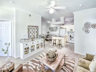 Open concept floorplan of Cypress Lake at Stonebriar Apartments in Frisco, TX, For Rent. Now leasing 1, 2 and 3 bedroom apartments.