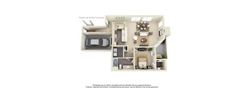 1 Bedroom Floor Plan at Winsted at Valley Ranch, Texas