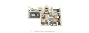 1 Bedroom 1 Bathroom Floor Plan at Winsted at Valley Ranch, Irving, Texas