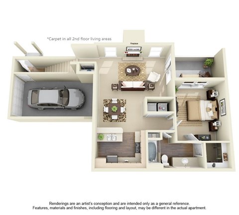 1 Bedroom 1 Bathroom Floor Plan at Winsted at Valley Ranch, Irving, Texas